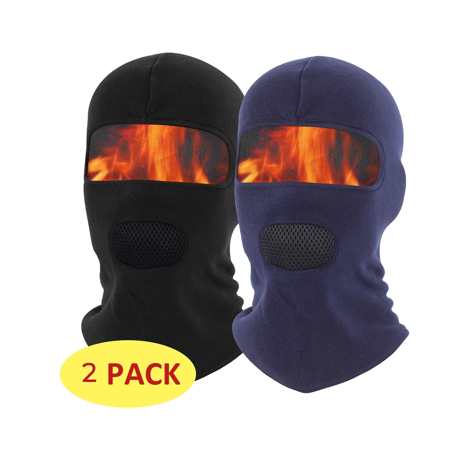 Balaclava Face Mask Women Men,Winter Mask Thermal Soft Neck Gaiter Athletic Casual Fit Black&Navy Blue