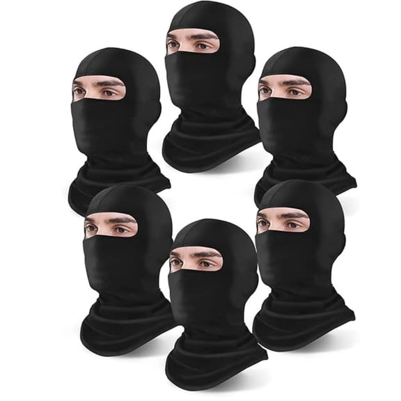 Balaclava Face Mask for Men and Women Winter Windproof Breathable Lightweight Ski Mask, Black, 6-Pack