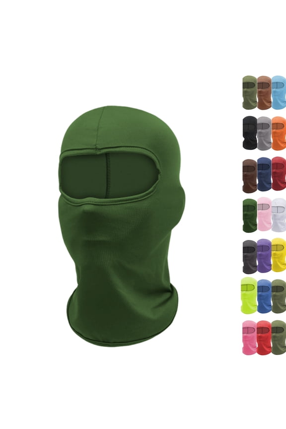 Balaclava Face Mask for Women Men Adjustable Windproof UV Protection Hood Dark Green One Size
