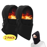 2 Pack Balaclava Mens Winter Face Mask Fleece Thermal Ski Mask Windproof Neck Warmer Black