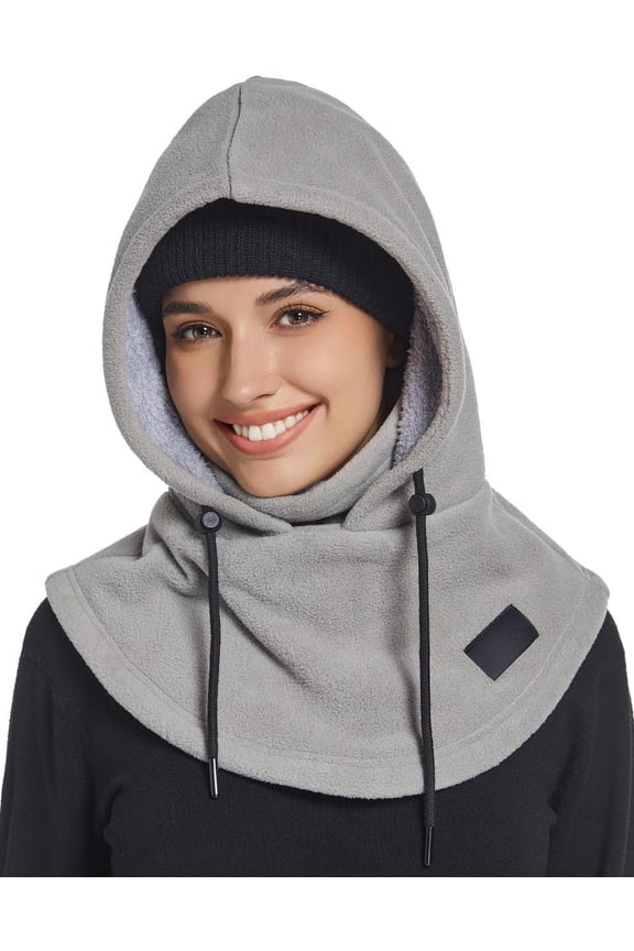 Balaclava Fleece Ski for Women Men Youth, Warm Sherpa Hood Windproof Scarf Hood for Winter