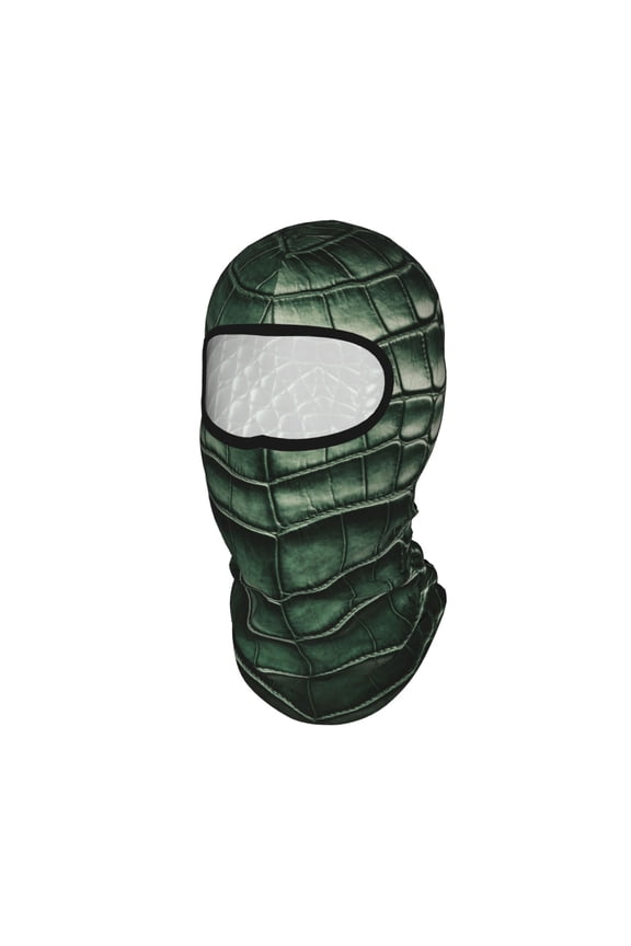 Balaclava Full Face Mask Ski Mask Alligator Skin Seamless Green Texture Sun Protection Cover Motorcycle Full Face Mask For Men Women Outdoor Sports