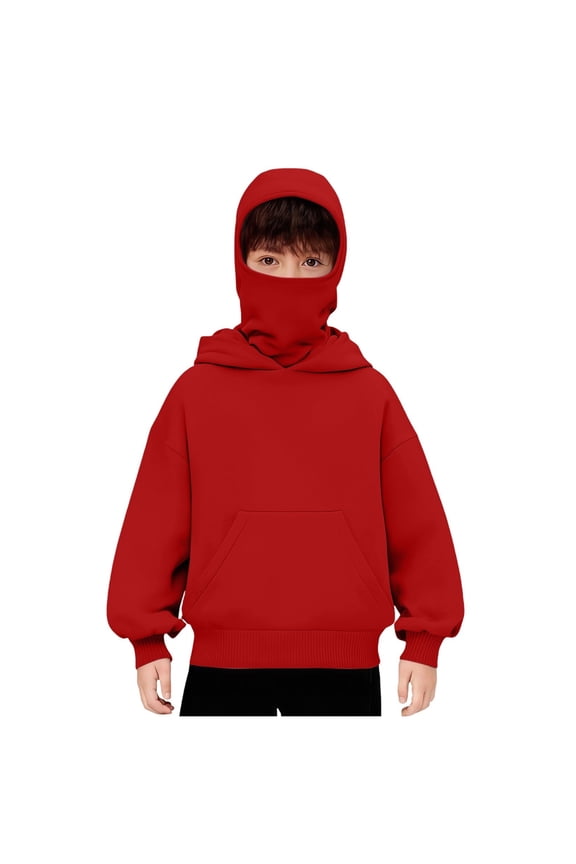 Balaclava Hoodie Kids,Balaclava Face Mask Hoodie,Hip Hop Casual Outerwear Jacket Y2K Clothing For Girls and Boys Winter Clothes