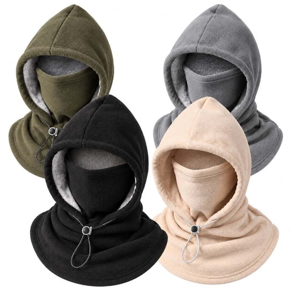 Balaclava Hoodie One Piece Hat Flannel Warm Mask 3-in-1 Winter Fleece, Double-Layer Cold-Weather Covering Combines Head Face And Neck Protection For Commuting Ski Trips