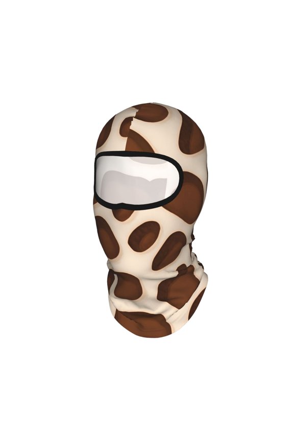 Balaclava Mask Print Full Face Mask Brown And Yellow Giraffe Spotted Neck Gaiter Sun Protection Face Cover Mask Windproof Ski Mask