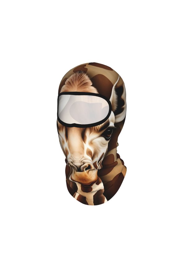 Balaclava Mask Print Full Face Mask Dark Giraffe Print Neck Gaiter Sun Protection Face Cover Mask Windproof Ski Mask