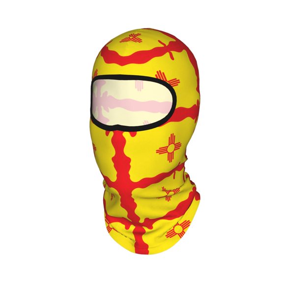 Balaclava Mask Print Full Face Mask Grunge Style New-Mexico-Flag Neck Gaiter Sun Protection Face Cover Mask Windproof Ski Mask
