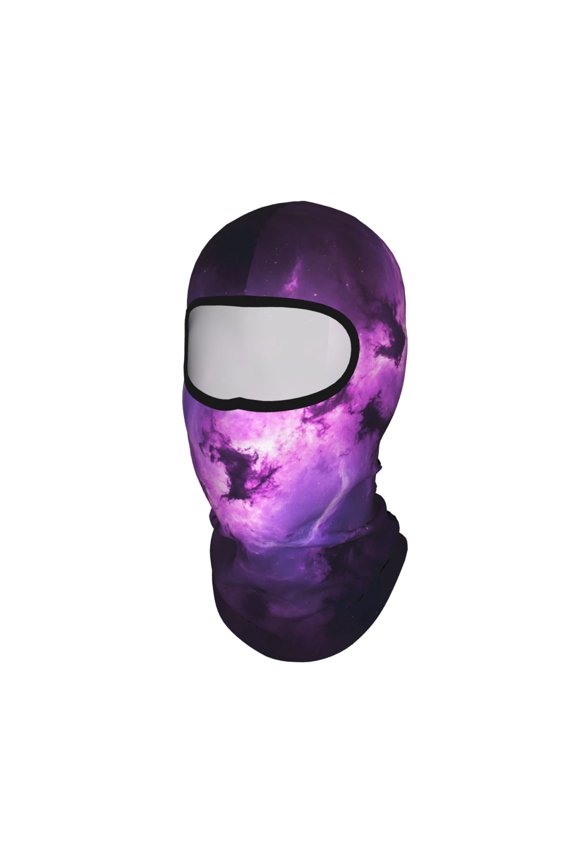 Balaclava Mask Print Full Face Mask Nebula Purple Galaxy Pattern Neck Gaiter Sun Protection Face Cover Mask Windproof Ski Mask