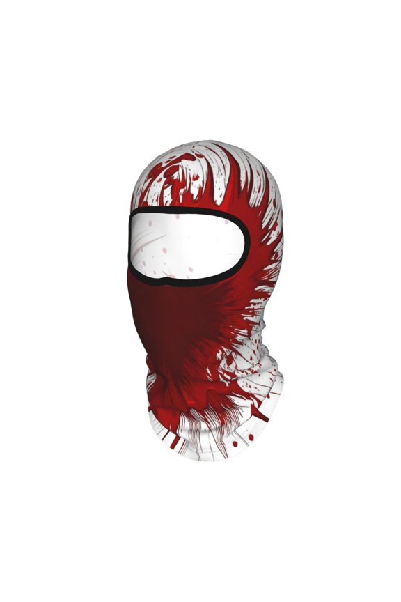 Balaclava Mask Print Full Face Mask Red Splatter Art Neck Gaiter Sun Protection Face Cover Mask Windproof Ski Mask