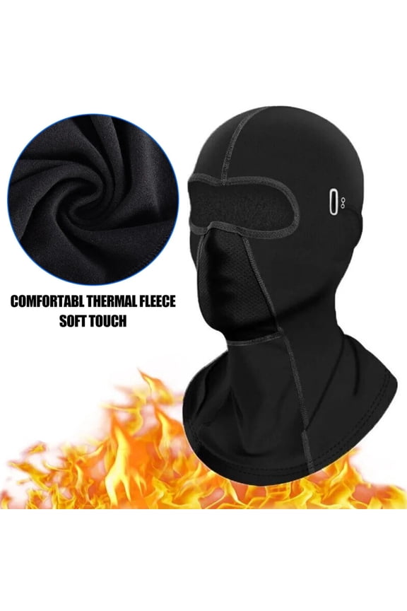 Balaclava Ski Mask, Cycling Winter Fleece Headwear Riding Hood for Men Women (A)