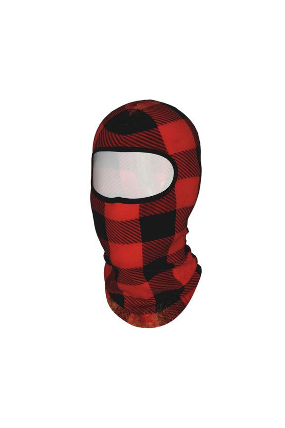 Balaclava Ski Mask For Men Women Buffalo Plaid Red Checkered Summer Face Mask For Motorcycle Helmets Neck Gaiter Bandanas