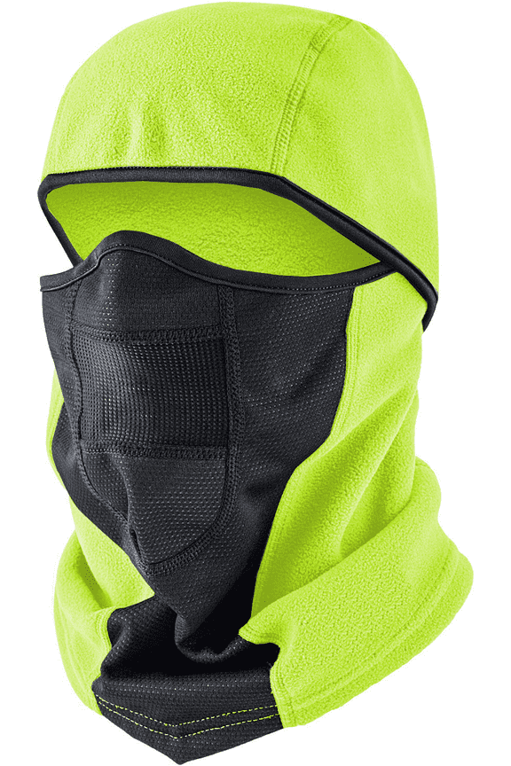 Balaclava Ski Mask Winter Fleece Thermal Face Cover for Men Women Breathable Skiing Motorcycle & Snowboarding, Neon Yellow, Large