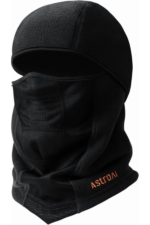 Balaclava Ski Mask Winter Fleece Thermal Face Mask Cover for Men Women Warmer Windproof Breathable Cold Weather Gear for Skiing Outdoor Work Motorcycling Snowboarding Black-M 21.5-23"