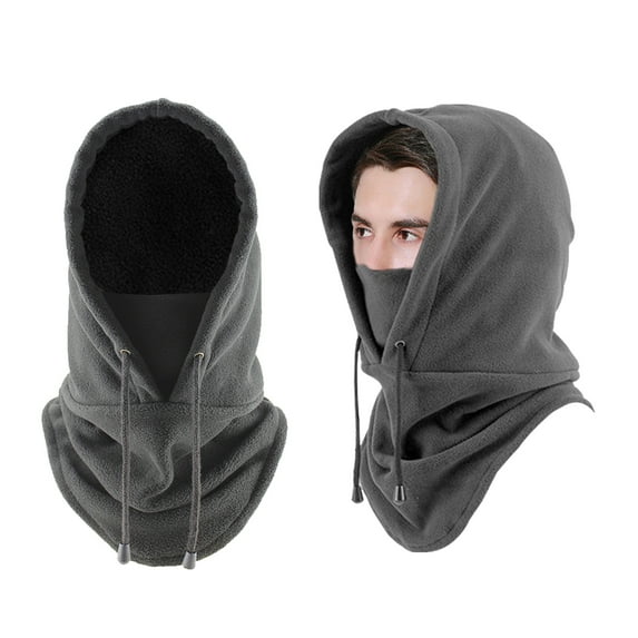 Balaclava Ski Mask for Men Windproof Thermal Winter Scarf Mask Women Neck Warmer Hood Grey