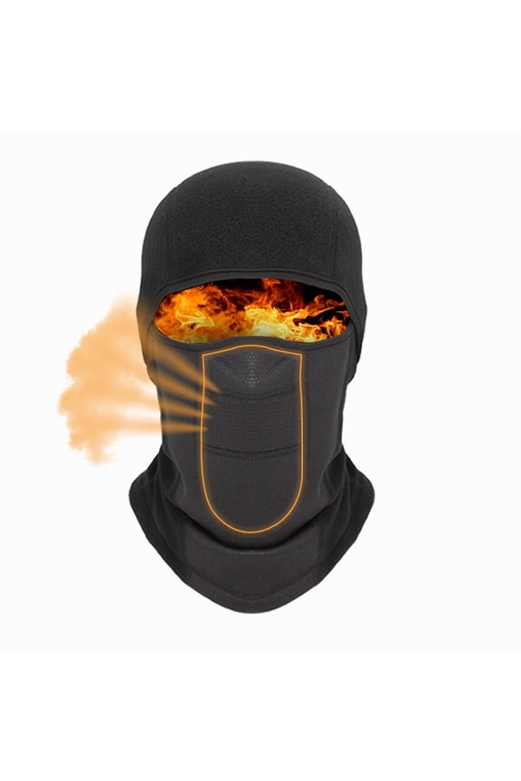 Balaclava Ski Mask for Men and Women Thermal Full Face Mask Windproof Fleece Face Cover Hood Black