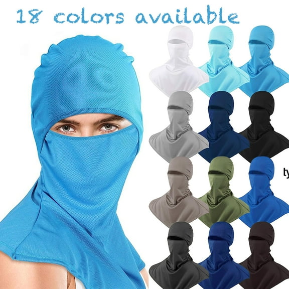 Balaclava Summer Protection Face Mask Breathable Motorcycle Hood Helmet Liners Long Neck Cover for Outdoor Cycling Hiking Sports