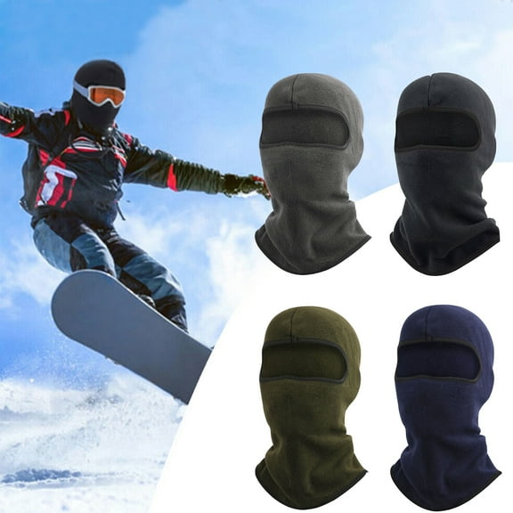 Balaclava Warm Face Mask, Windproof & Breathable Fleece Thermal Ski Mask Cover Gear for Skiing, Outdoor Work, Cycling (Black)