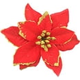 thumbnail image 1 of Baladais12 Pcs 5.11 in Christmas Tree Decorative Silk Flower Gold Poinsettia Bush and Red Poinsettia Bush Artificial Flowers Red Glitter Poinsettia Christmas Tree Ornaments, 1 of 7