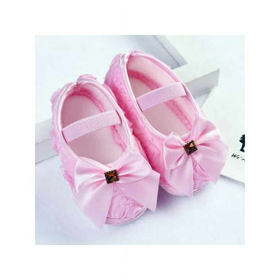 Balai Baby Girl Bowknot Crib Shoes Newborn Soft Sole Anti-slip Firstwalkers