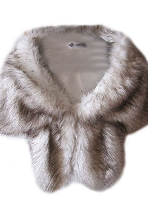 Women's Faux Fur Shawl Bridal Wedding Cover Up