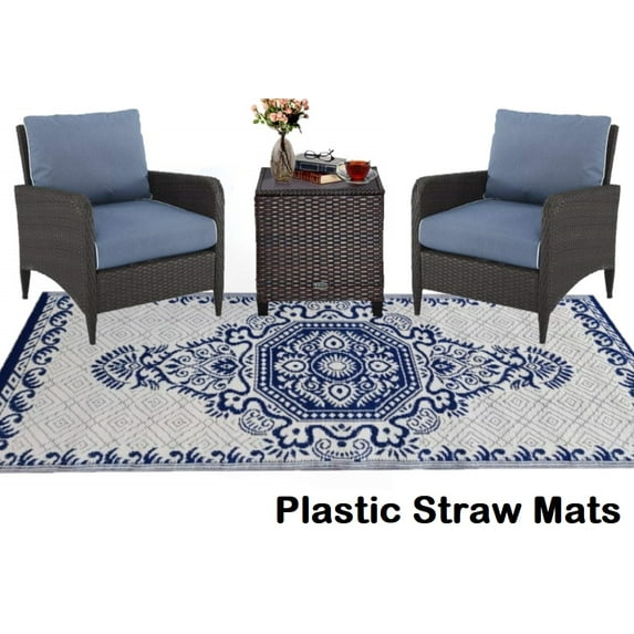 BalajeesUSA Waterproof Folding Reversible Durable Portable Mat 3'x6' Indoor Outdoor Patio Rug Camping Beach Yoga