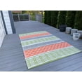 BalajeesUSA Indoor rugs Plastic straw patio rugs5x7 ft. Green,Orange