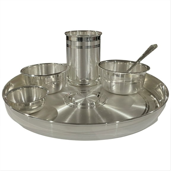 Balaji 999 Pure Silver 10" Hallmarked Dinner Set