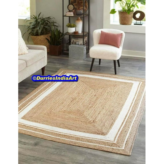 Balaji Arts Hand Woven | Philomena Natural Jute | Hand-Braided Tasseled Area Rug