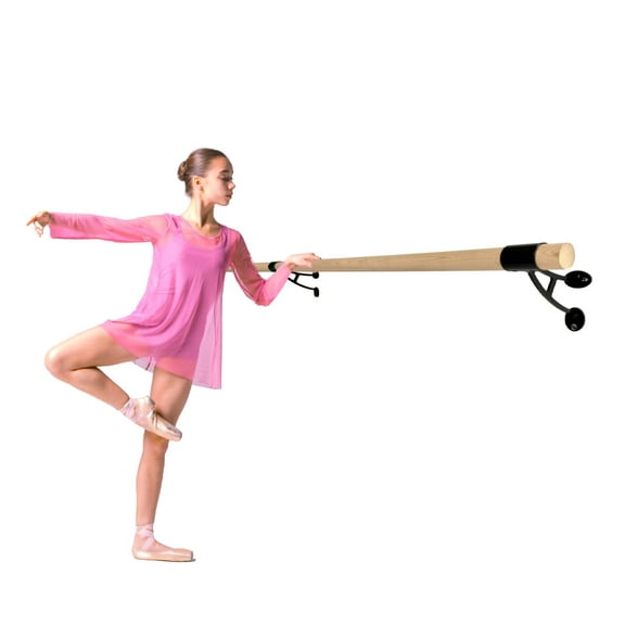 Balanoire Ballet Barre 12 FT Long 2.0 Diameter Black Brackets A, for Kids and Adults, Wall Mounted Premium Ballet Bar American Wood Home/Studio Ballet Barre Dance Bar Stretch Bar, Dancing Stretching