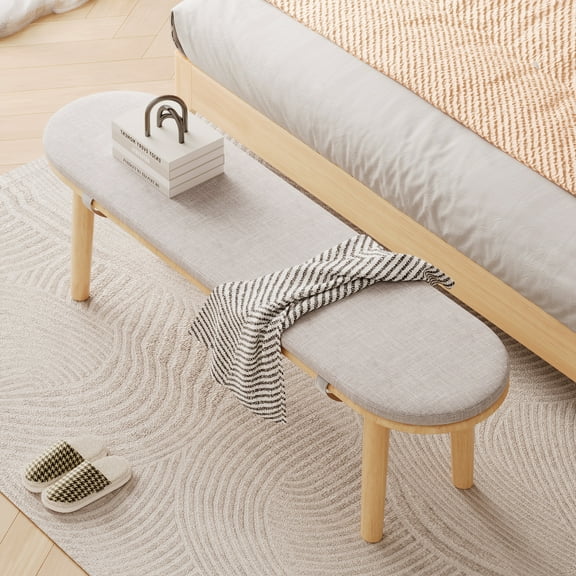 Balanbo Home Solid wood Dining Bench, Natural Finish, 4.6' Long