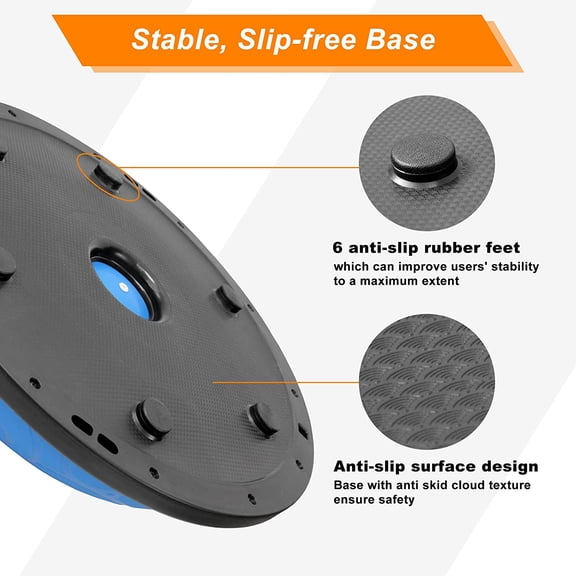 Ativafit Balance Ball Half Exercise Ball with Resistance Bands, Pump, Support to 660 lbs