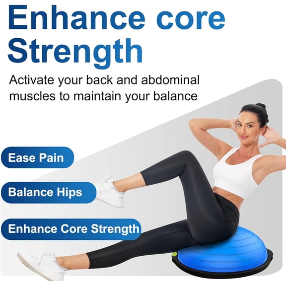 Balance Ball Trainer - 25-Inch Yoga Ball with Resistance Band and Foot Pump