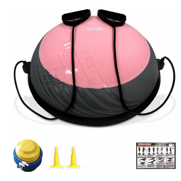 Balance Ball Trainer, Half Ball, Balance Ball, Exercise Workout Trainer, with Resistant Band, Strength Fitness Yoga with Pump