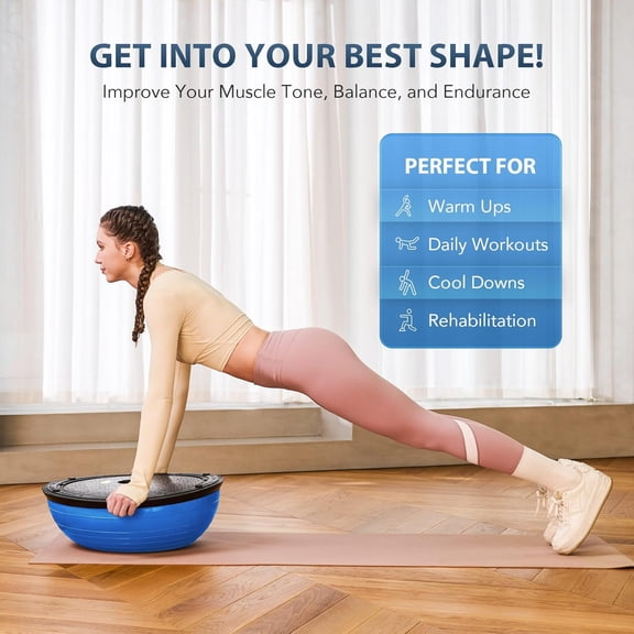 Balance Ball Trainer with Resistance Bands and Foot Pump