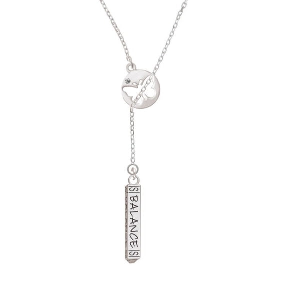 Balance Bar Butterfly Disc Lariat Necklace