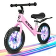 thumbnail image 1 of Toddler Balance Bicycle 12'' Kids Balance Bikes with Lighting up Wheels, Toddler Bikes for Boys Girls Age 2 to 5 (No Bike Pedal), Pink, 1 of 8