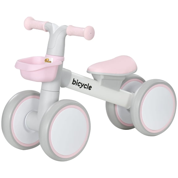 Balance Bike for Toddlers 1-3 Years with Adjustable Seat, Silent Wheels, No Pedal Bike, Pink