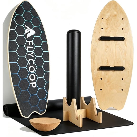 Balance Board for Adult with Adjustable Stoppers: 3 Modes Wobble Board with Roller Exercise Balancing Stability Trainer for Improve Balance Non Slip Surface