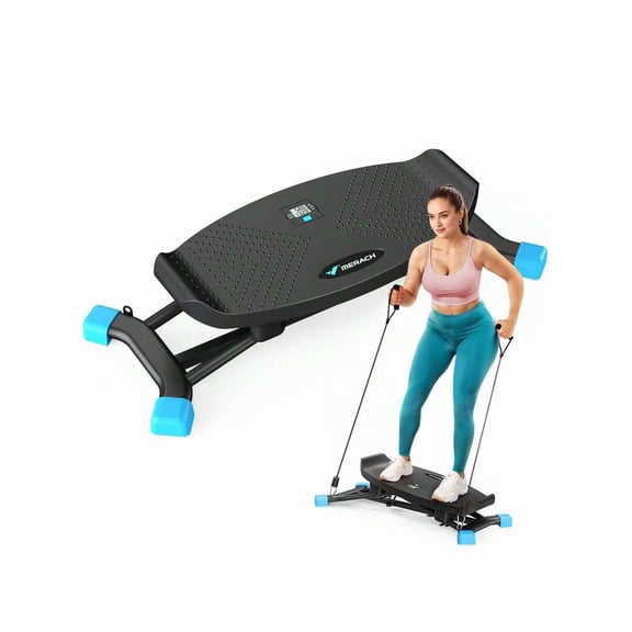 Balance Board For Adults, Rock Stepper With Resistance Bands, Portable Wobble Board Featuring LCD Monitor, 300 Lbs Capacity Ski Balance Trainer For Full Body Workout At Home Gym