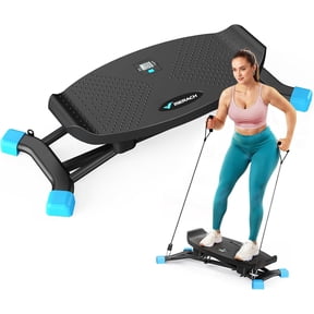 Balance Board for Adults, Rocking Stepper with Resistance Bands, Portable Wobble Board Featuring LCD Monitor, 300 lbs Capacity Ski Balance Trainer for Full Body Workout at Home Gym