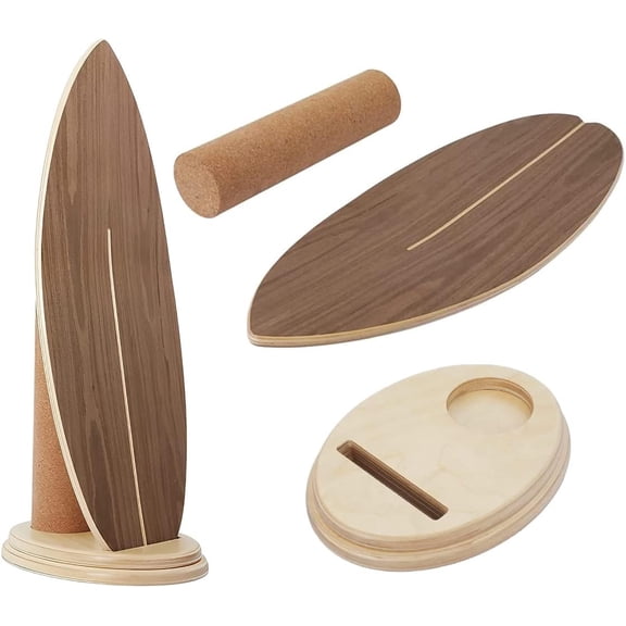 Balance Board Indoor Surfboard Surf Style Home Fitness with Wheel for Exercise, Athletic Training and Sports - Fun Workout Equipment For Balance, Stability Improving Core Strength