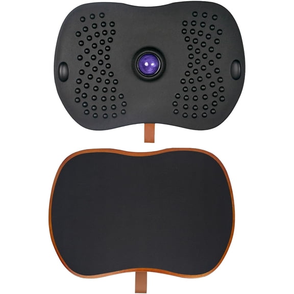 Balance Board with Massage Ball for Standing Desk, Anti-Slip Ergonomic Balance Partner, Wooden Core with PU Surface, Muscle Relaxation & Fatigue Relief, Supports up to 300 lbs, Black