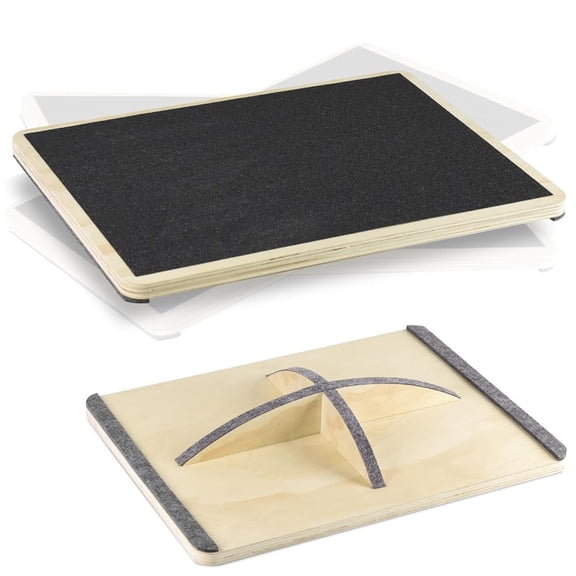 Balance Board, Wood Professional Wobble Board for Adults, Anti-Slip Balance Boards for Physical Therapy Standing Desk Core Strength Wooden Balance Board Rocker Board