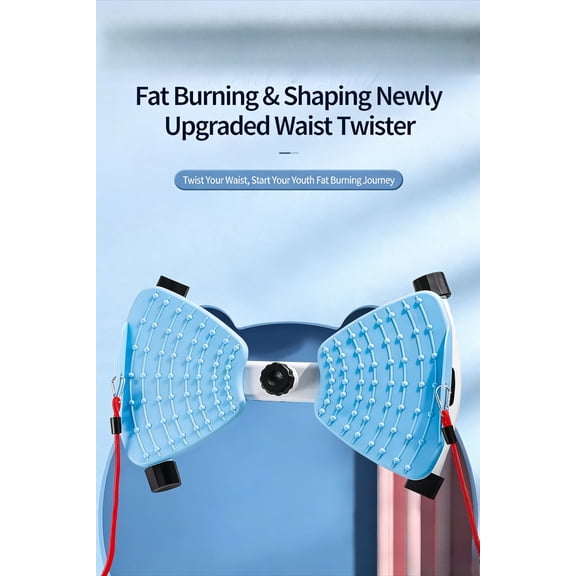 Balance Board with Adjustable Resistance Bands, Non-Slip Foot Plates for Core and Waist Training