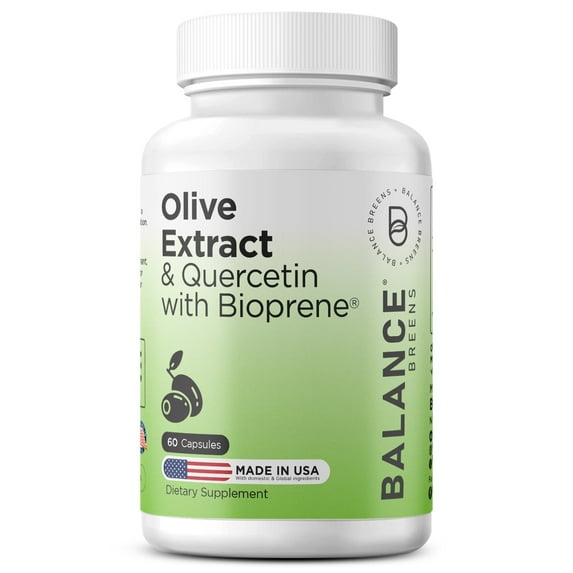 Balance Breens Olive Leaf Extract with Quercetin - 60 Capsules - 400mg with Bioperine Black Pepper Extract