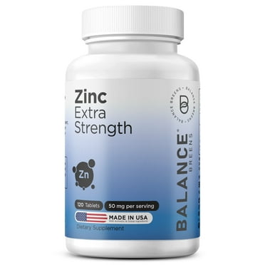 Zinc Supplements 50mg - Immune Support & Antioxidant Supplement, Promotes Skin Health, Supports Wound Healing - Extra Strength, Ultra-Absorbable, Vegetarian, Non-GMO, 120 Tablets