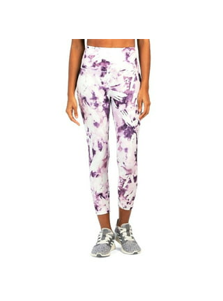 Balance Collection M Purple Tie Dye Black Yoga Leggings NWT