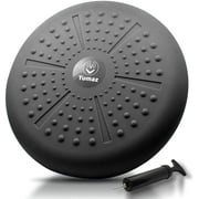 Tumaz Inflated Balance Trainer Disc, PVC Board Core Exercise Wobble Cushion for Stability, Black