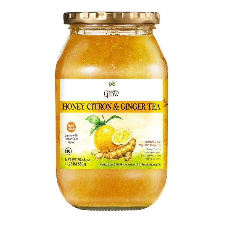 Balance Grow Honey Citron Ginger Tea, 20.46 oz, Herbal, Vitamin C