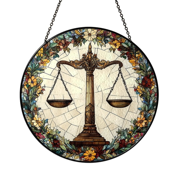 Balance Inspired Stained Glass Window Panel – Classic Design Decor